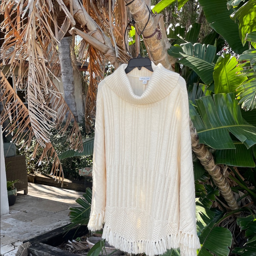 Super soft fringe poncho cape